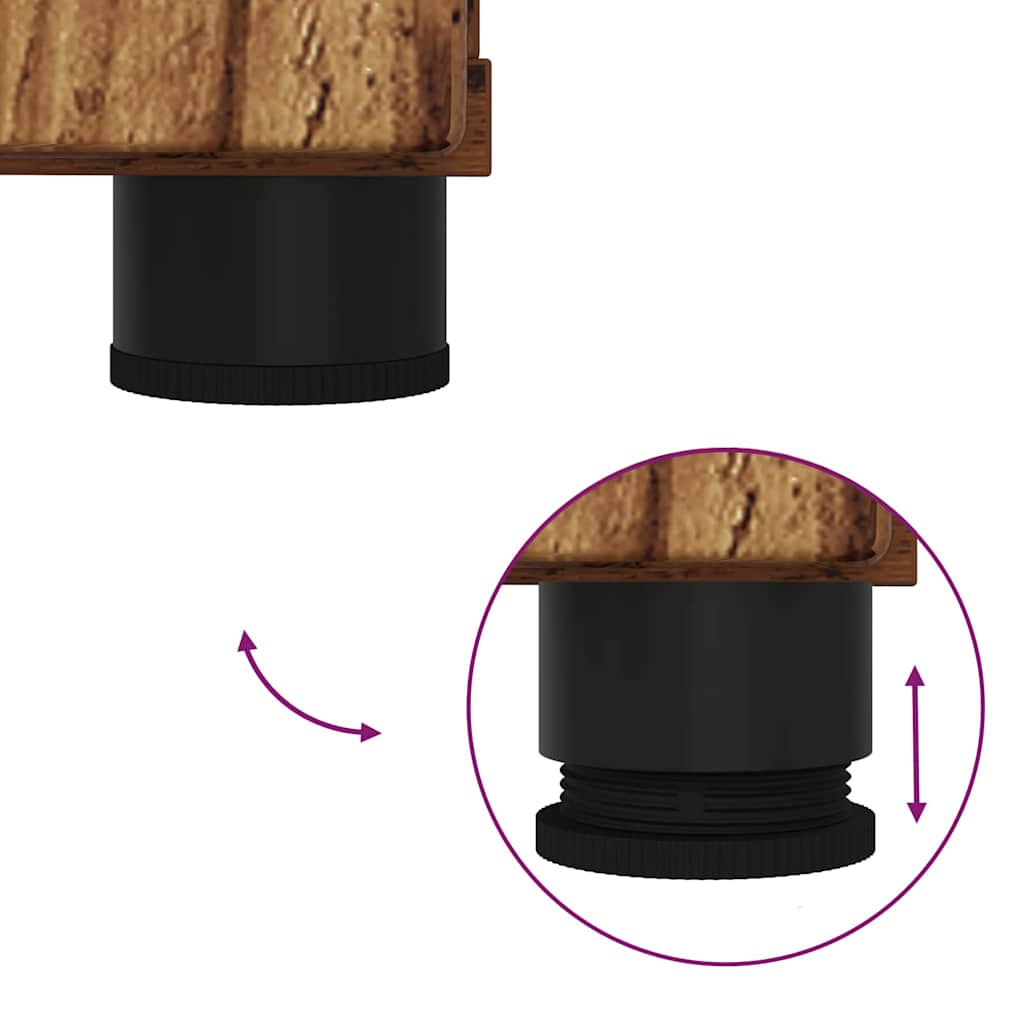 Bathroom Furniture Set 2 pcs Old wood 76.5 x 35 x 64 cm